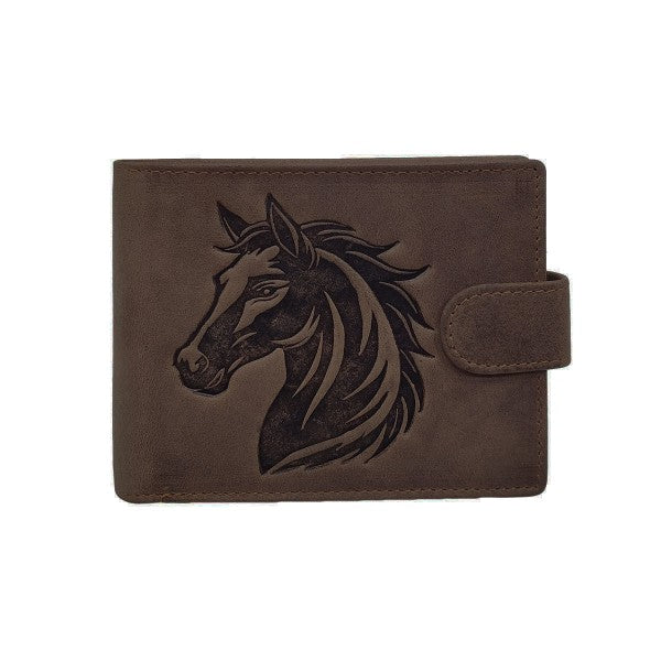 PORTEFEUILLE EN CUIR GRAVURE CHEVAL PORTEFEUILLE EN CUIR GRAVURE CHEVAL