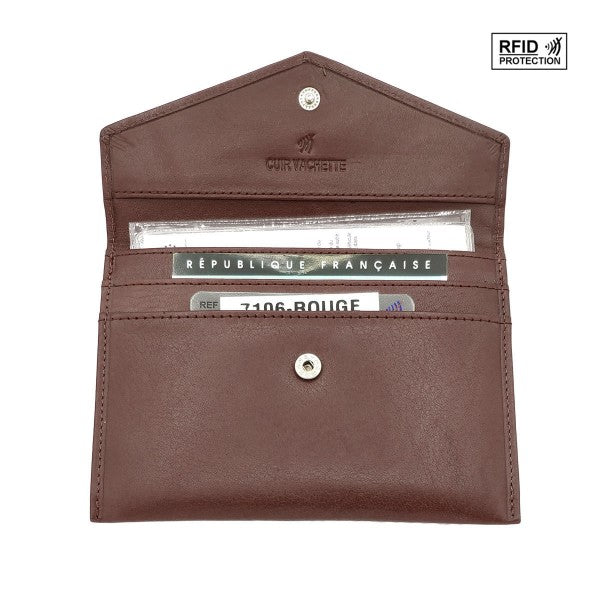 LOLUNA® Grand portefeuille homme cuir véritable 4 volets pour carte